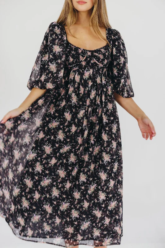 Harlow Maxi Dress in Black - Bump Friendly & Inclusive Sizing (S-3XL)