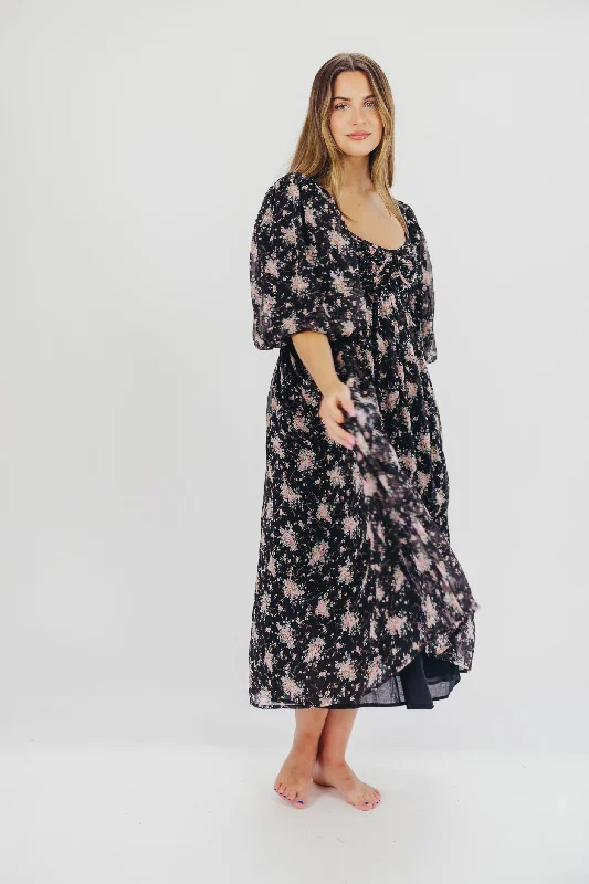 Harlow Maxi Dress in Black - Bump Friendly & Inclusive Sizing (S-3XL)