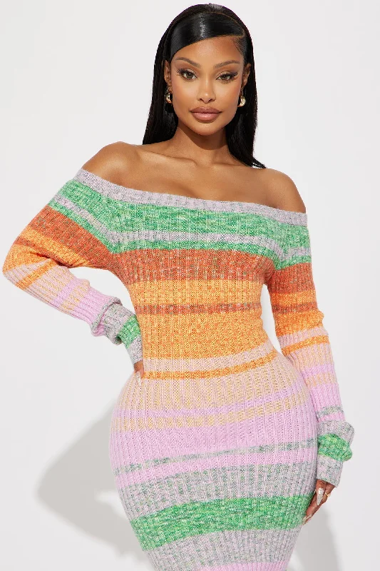 Marina Striped Midi Dress - Multi Color