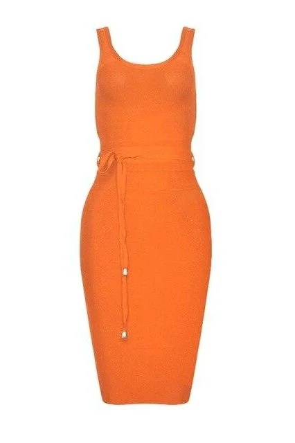 Amy Bandage Dress - Apricot Orange