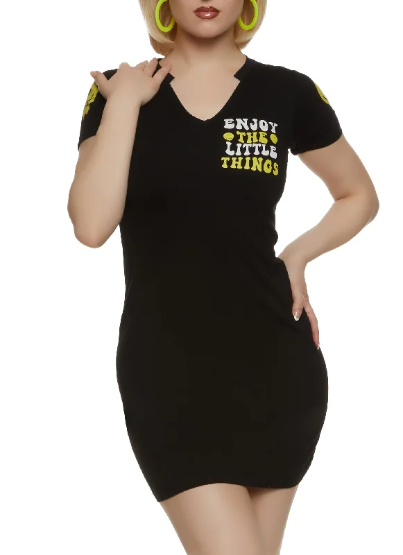 Enjoy The Little Things Graphic T Shirt Dress