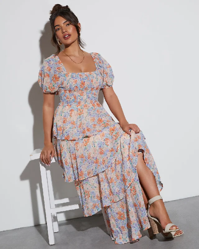 Blooming Beauty Tiered Floral Maxi Dress