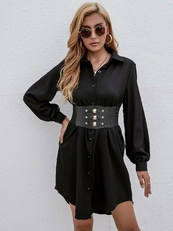 MegaBetty - Corset Elastic Belt Shirt Dress