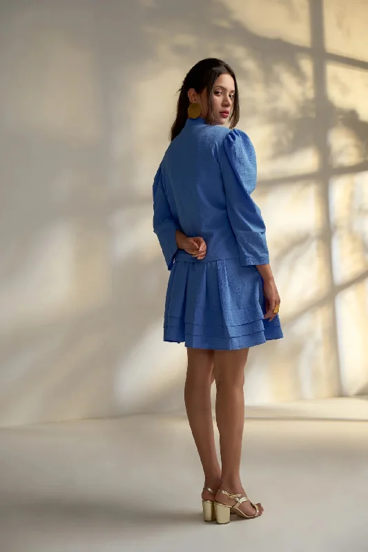 Desk to Dinner Blue Full sleeves elegant Dress