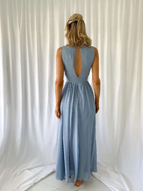 Edina Cut Out Maxi Dress - Dusty Blue