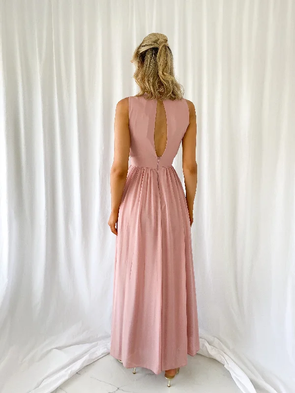 Edina Cut Out Maxi Dress - Old Rose