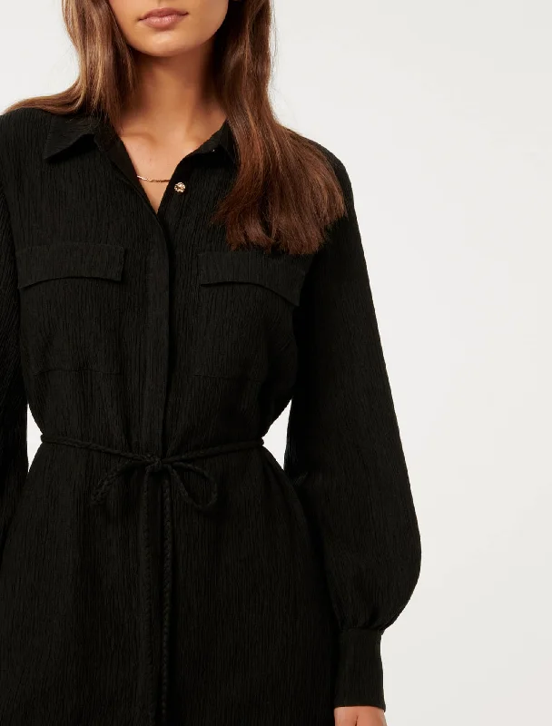 Eloise Textured Shirt Mini Dress