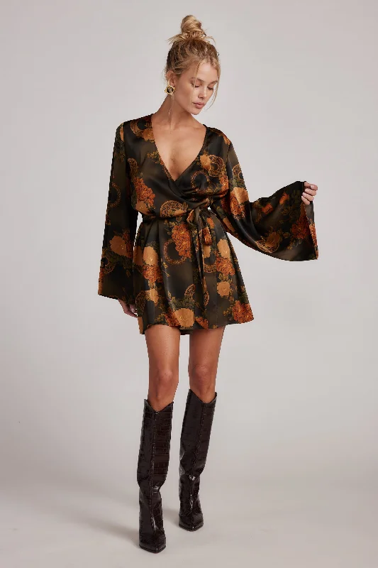 Gold Standard Olive Floral Kimono Dress