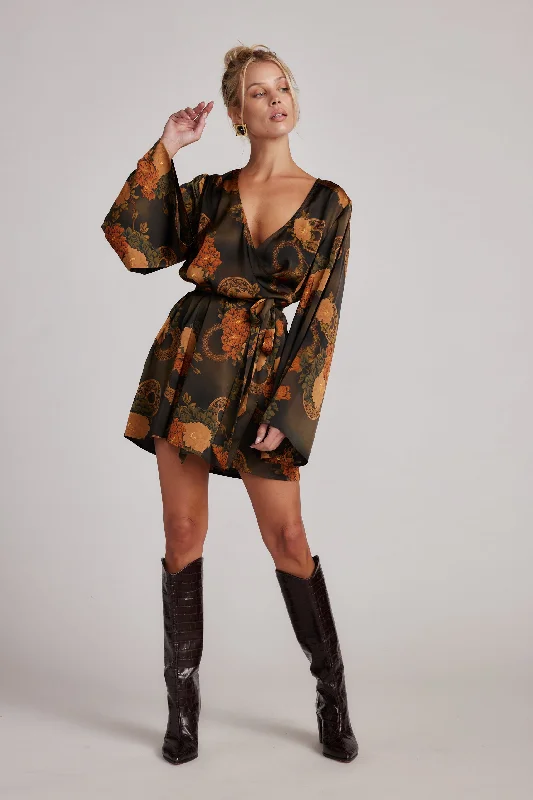 Gold Standard Olive Floral Kimono Dress