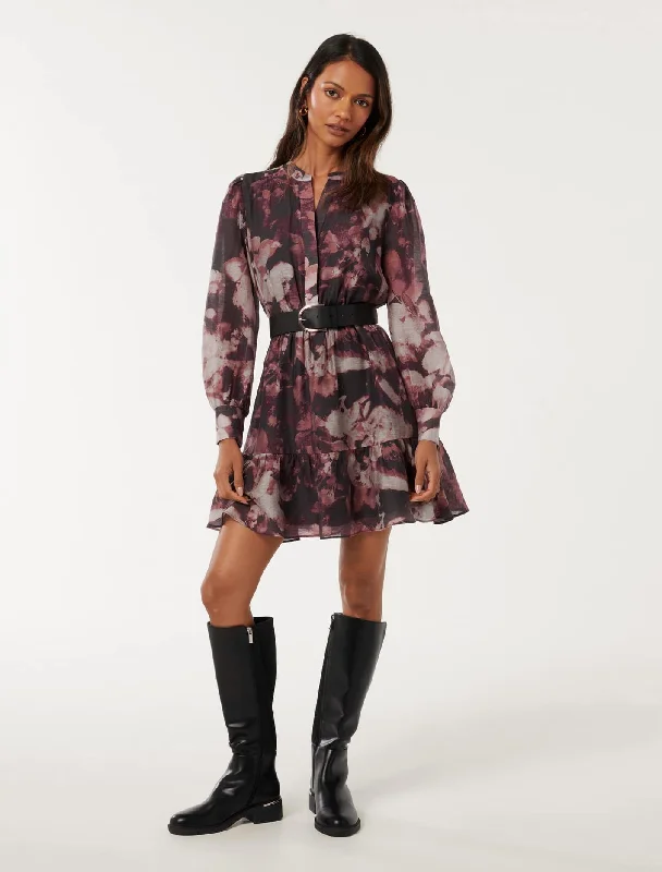 Hollie Petite Blouson Sleeve Mini Dress