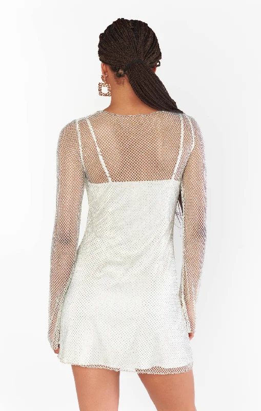 Iconic Mini Dress ~ White Glitz