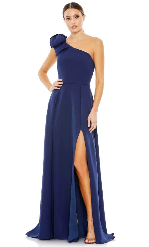 Ieena Duggal 26989 - Bow Accented One Sleeve Prom Dress