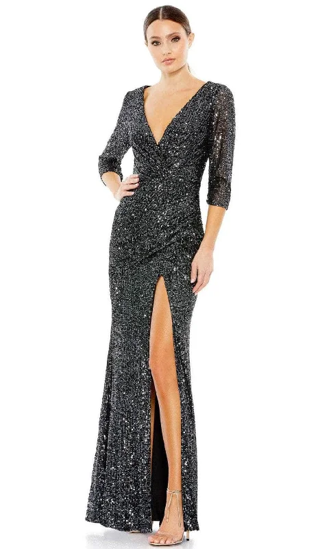 Ieena Duggal 42015 - Quarter Sleeve Sequin Evening Dress