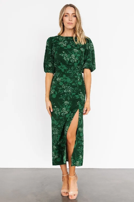 Janna Midi Dress | Emerald Floral