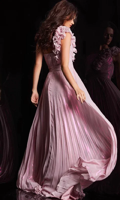 Jovani 24609 - Ruffled Shoulder Prom Gown