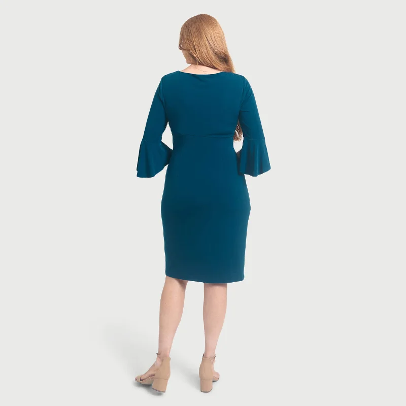 Lisa 2.0 Deep Teal Faux Wrap Dress