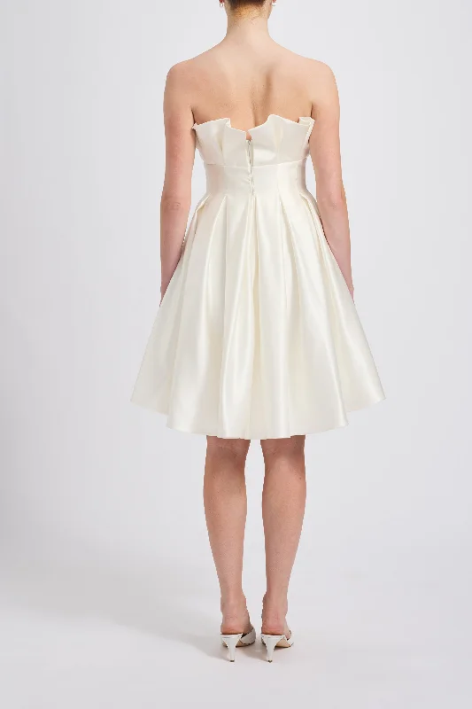 Duchess Satin Pleated Dress