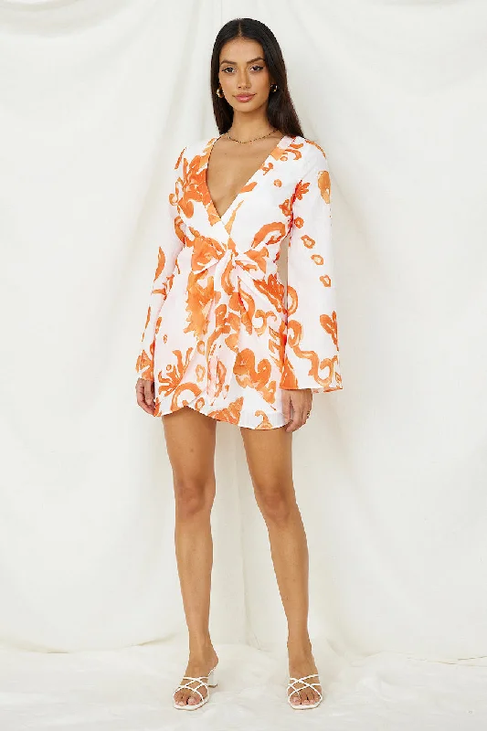 Make It Happen Mini Dress Orange