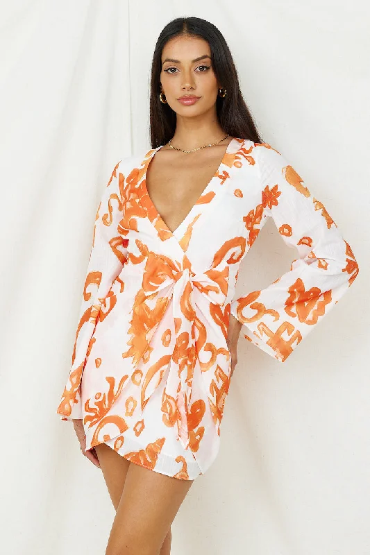 Make It Happen Mini Dress Orange