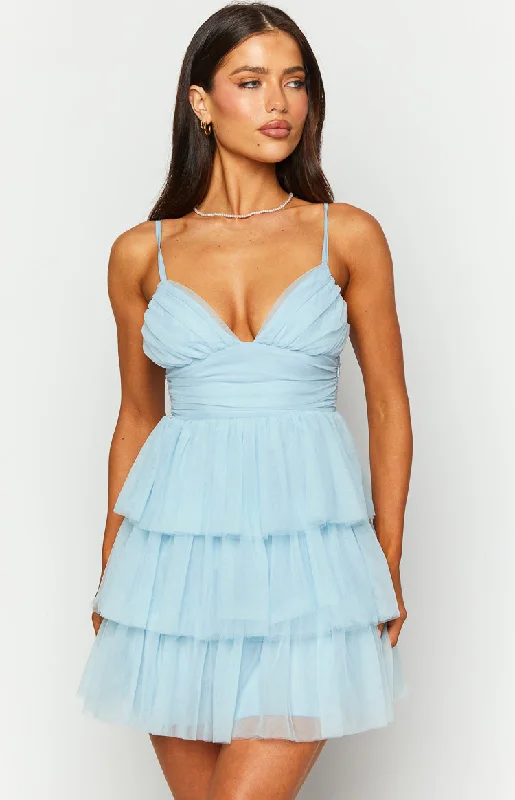 Nadine Blue Tulle Mini Dress