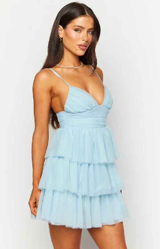 Nadine Blue Tulle Mini Dress