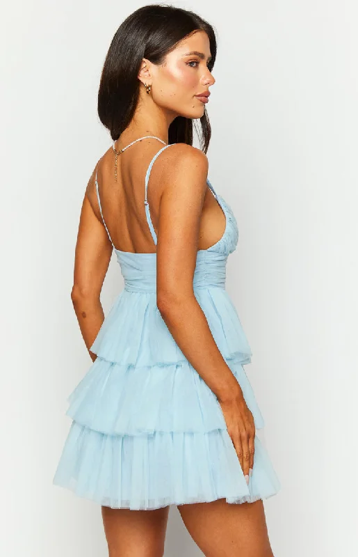 Nadine Blue Tulle Mini Dress