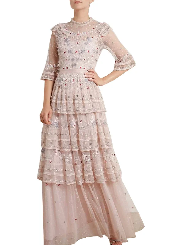 Blush Eden Floral Embroidered Gown (UK 10)