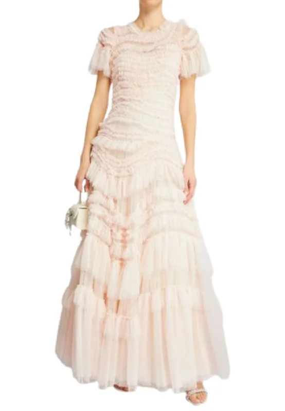 Ivory Wild Rose Ruffle Gown