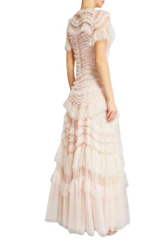 Ivory Wild Rose Ruffle Gown