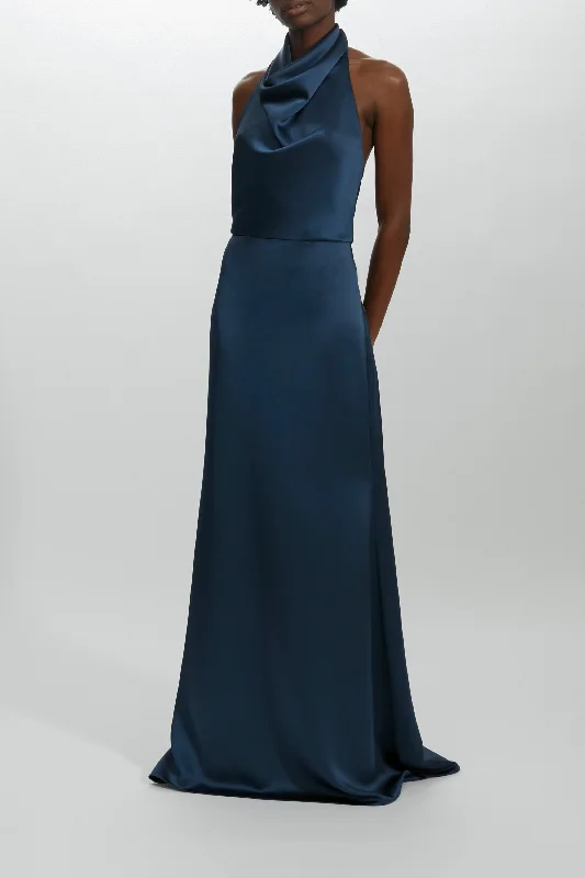 Cowl Neck Halter Gown