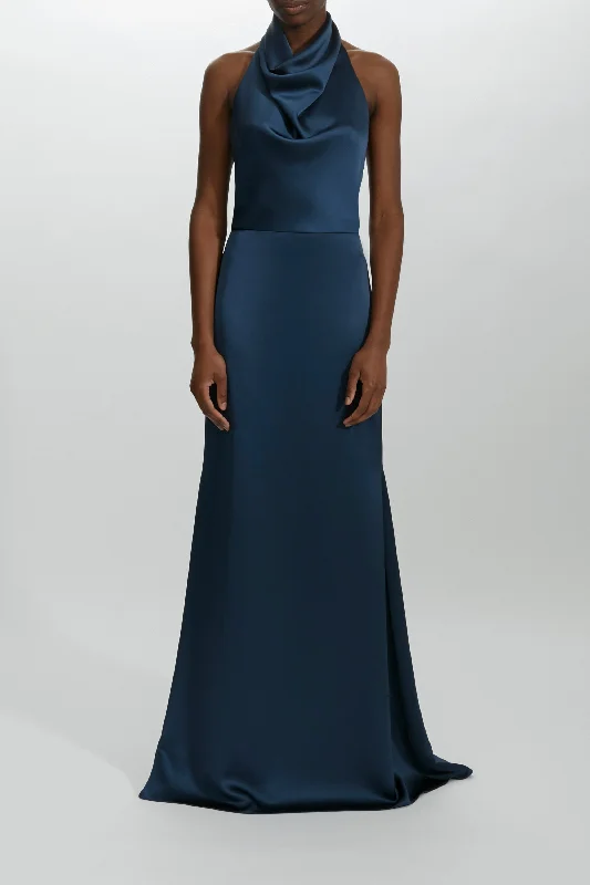 Cowl Neck Halter Gown