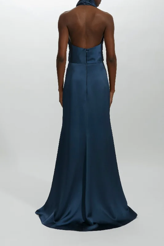 Cowl Neck Halter Gown