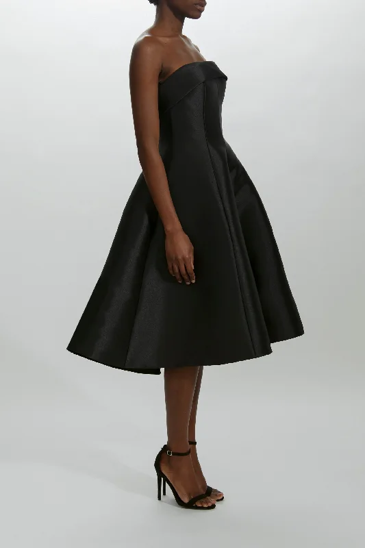 Mikado Foldover Strapless Dress