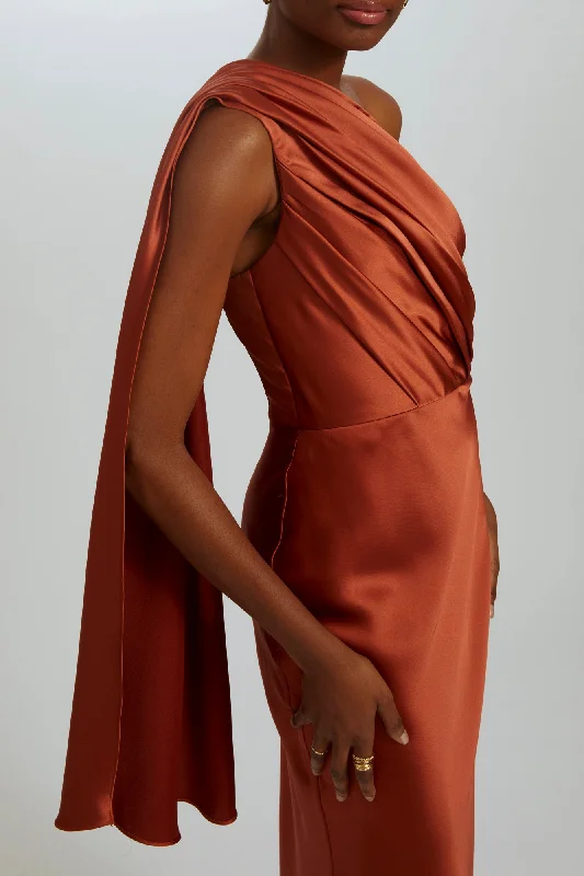 Draped One-Shoulder Dress