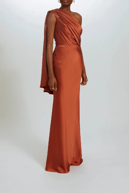 Draped One-Shoulder Dress