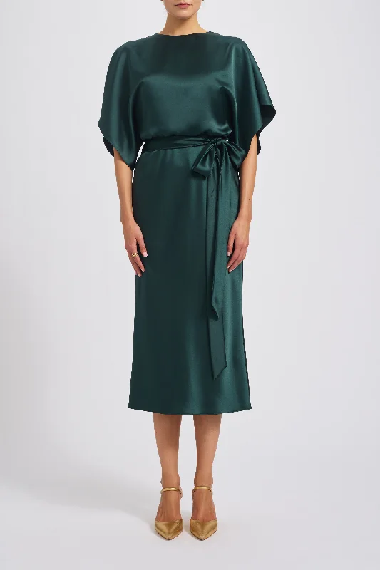 Fluid Satin Midi Dress