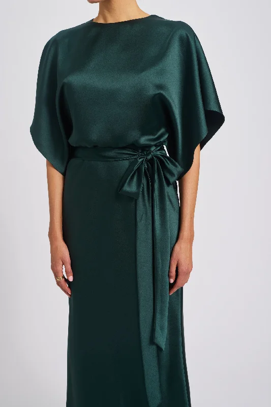 Fluid Satin Midi Dress