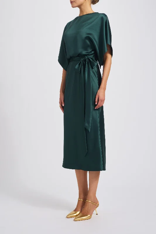 Fluid Satin Midi Dress