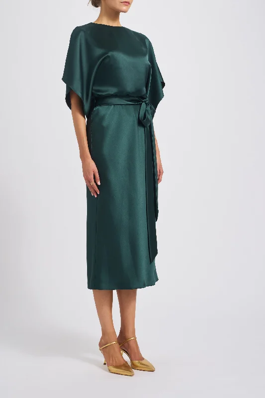 Fluid Satin Midi Dress