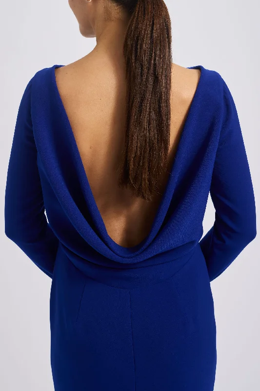 Stretch Crepe Open Back Dress