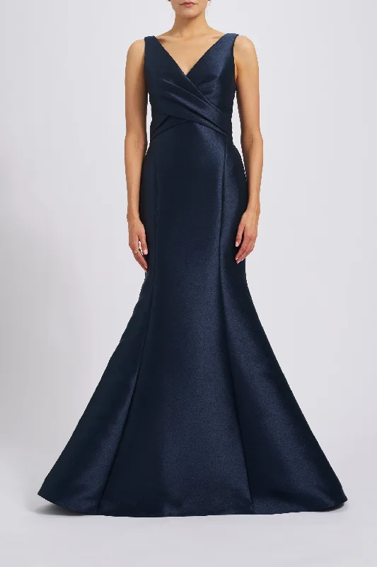 Mikado V-Neck Gown