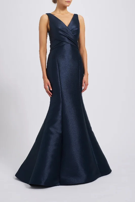 Mikado V-Neck Gown