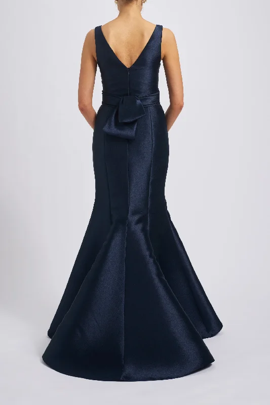 Mikado V-Neck Gown