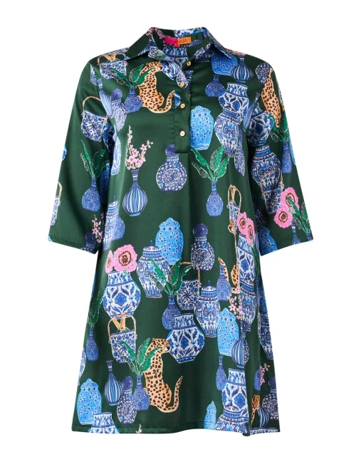 Tyanna Green Porcelain Print Dress