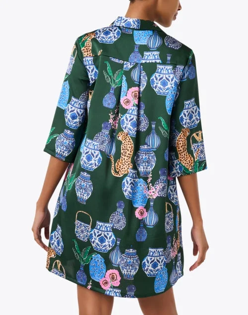 Tyanna Green Porcelain Print Dress