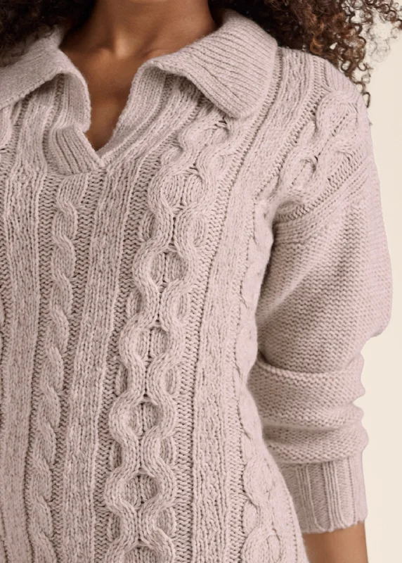 Layered sweater dress - Taupe