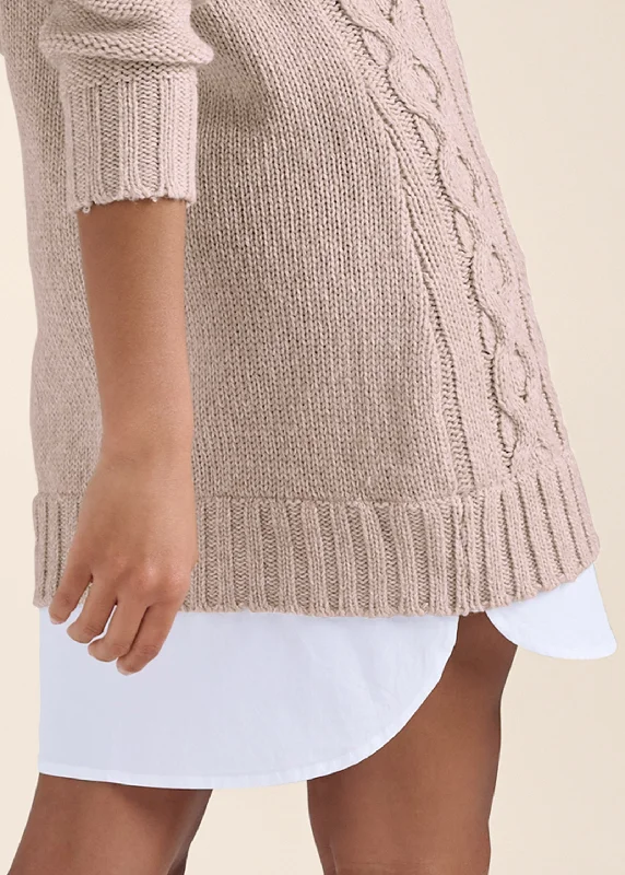 Layered sweater dress - Taupe