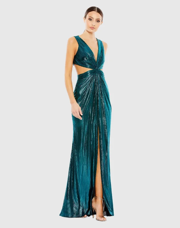 Metallic Cut Out Gown