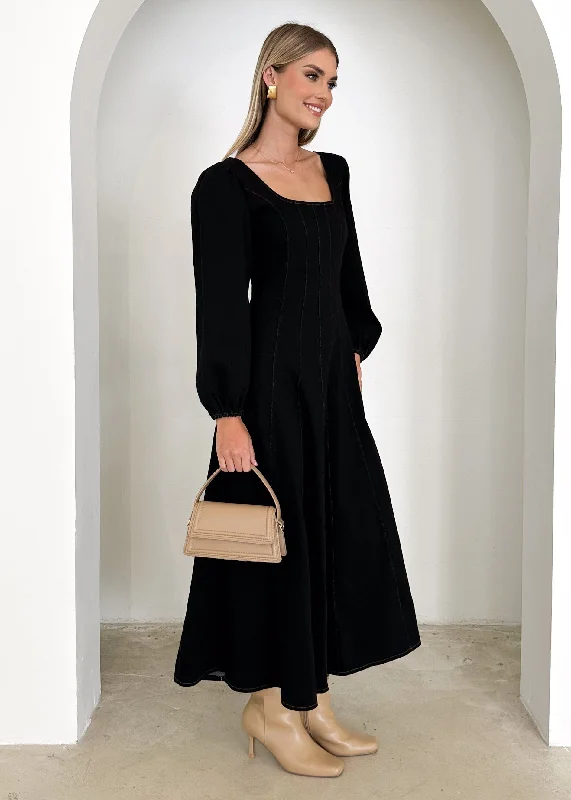 Andy Denim Maxi Dress - Black