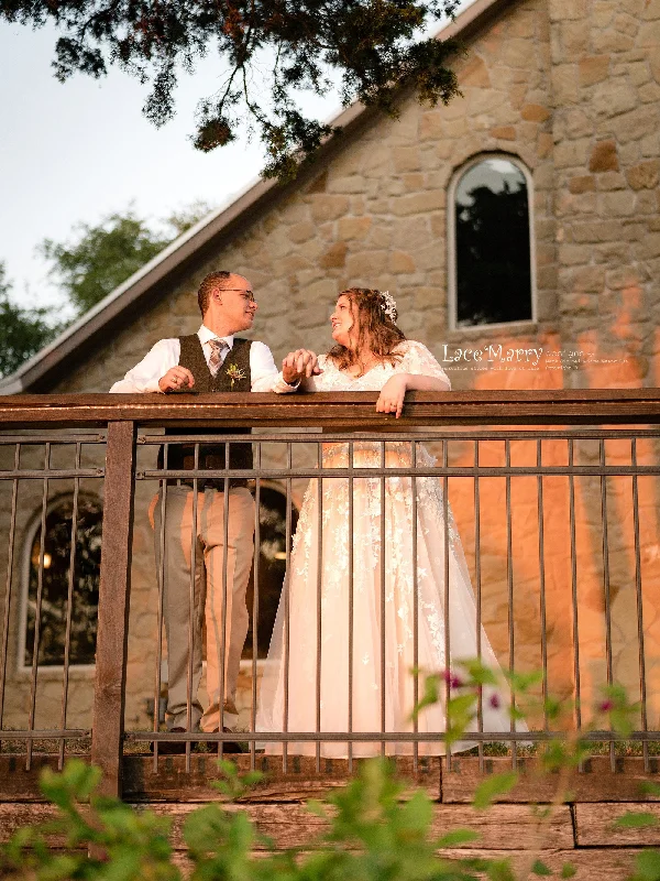 Boho Wedding Dress with Flutter Sleeves